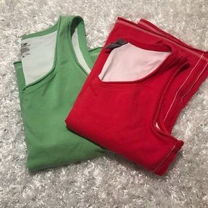2-v neck workout fitted tanks-M